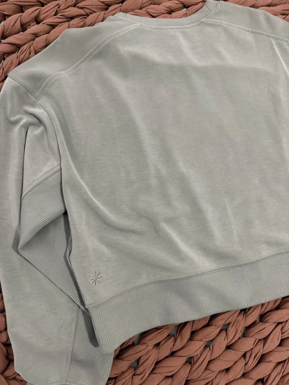 Athleta Seasoft Rib Crewneck Sweatshirt (medium) Pyrite nude/tan - Picture 6 of 7